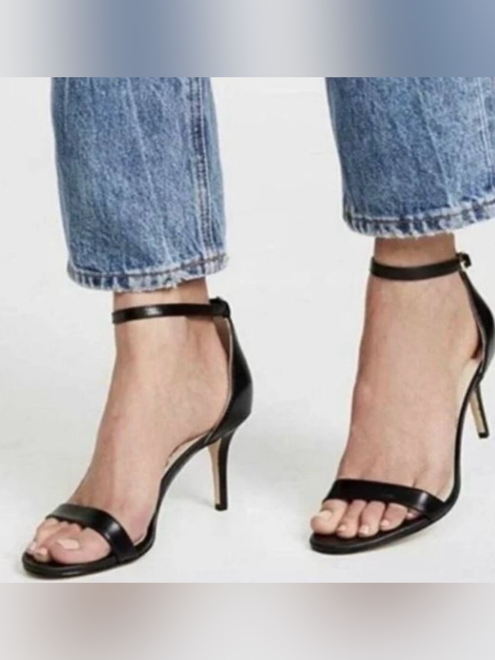 Classic Black Ankle-Strap Stiletto Heels